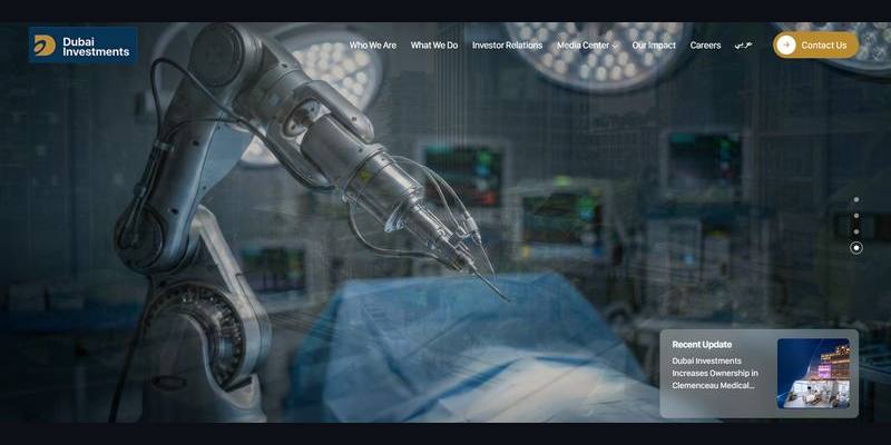 Dubai Investments website screenshot