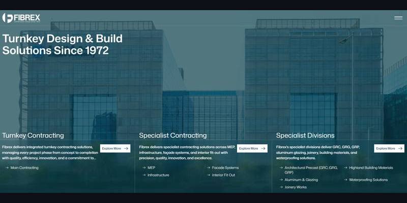 Fibrex Construction Group website screenshot