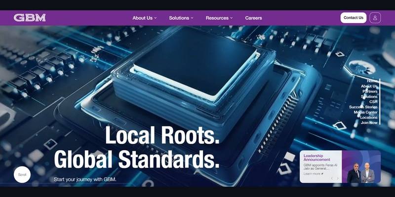 GBM website screenshot